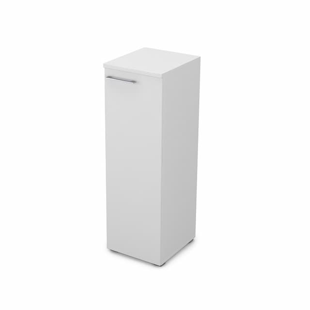 Шкаф пенал АЛСАВ Gloss line 9НП.017.1 белый премиум/металл глянец