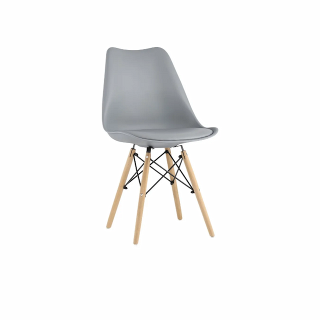 Стул пластиковый Клен Фреймс сгр356  полумягкий (серый)