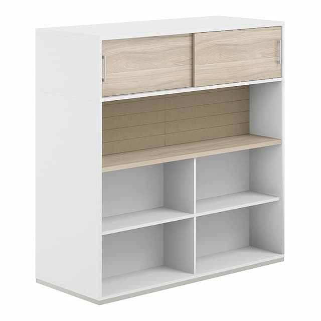 Стеллаж-комбо 1238 двухсторонний Norden Allegro AG.254.220.664.BG с антресолью и экраном тканевым высоким